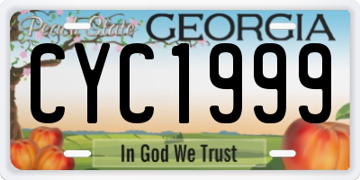 GA license plate CYC1999