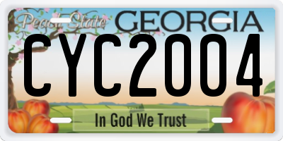 GA license plate CYC2004