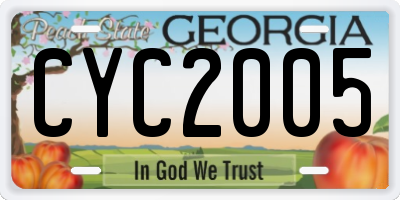 GA license plate CYC2005