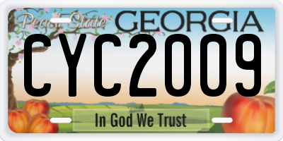 GA license plate CYC2009