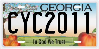 GA license plate CYC2011