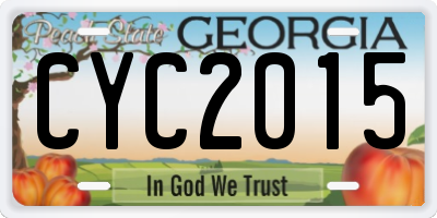 GA license plate CYC2015