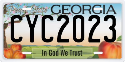 GA license plate CYC2023