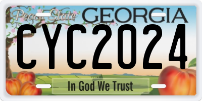 GA license plate CYC2024