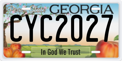 GA license plate CYC2027