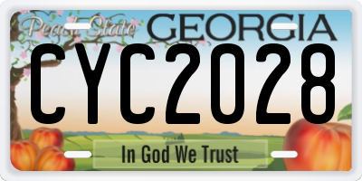 GA license plate CYC2028