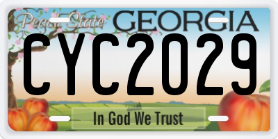 GA license plate CYC2029