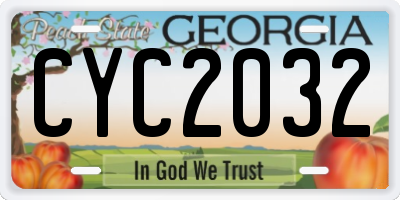 GA license plate CYC2032
