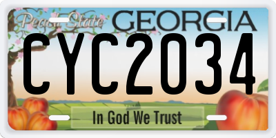 GA license plate CYC2034