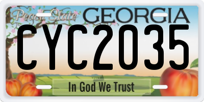 GA license plate CYC2035