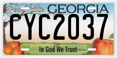 GA license plate CYC2037