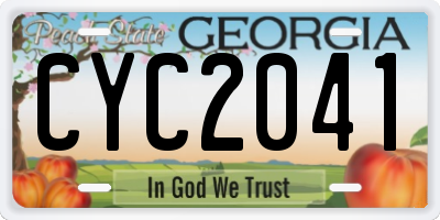 GA license plate CYC2041