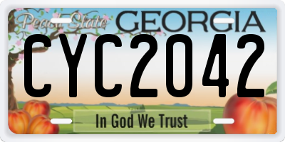 GA license plate CYC2042