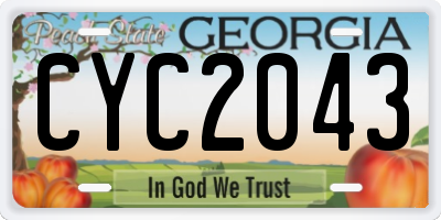 GA license plate CYC2043