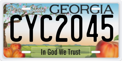 GA license plate CYC2045