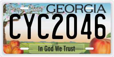 GA license plate CYC2046