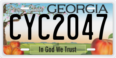 GA license plate CYC2047