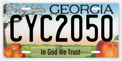 GA license plate CYC2050