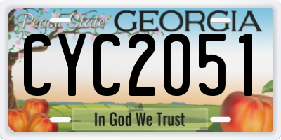 GA license plate CYC2051