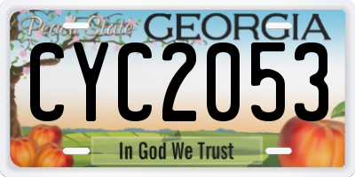 GA license plate CYC2053