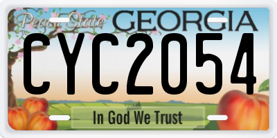 GA license plate CYC2054