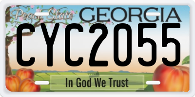 GA license plate CYC2055