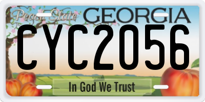 GA license plate CYC2056