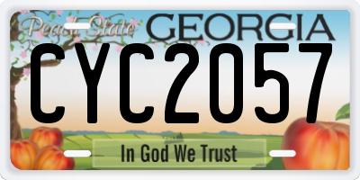 GA license plate CYC2057