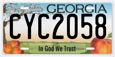 GA license plate CYC2058