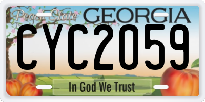 GA license plate CYC2059