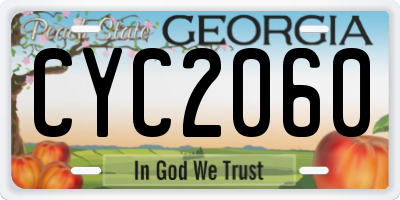 GA license plate CYC2060