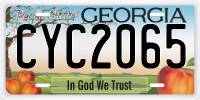 GA license plate CYC2065
