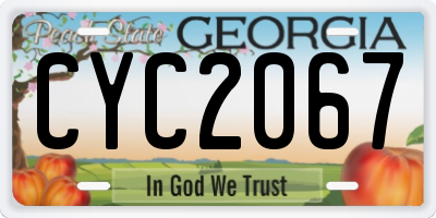 GA license plate CYC2067