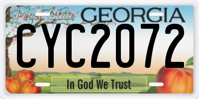 GA license plate CYC2072