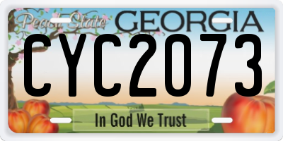 GA license plate CYC2073