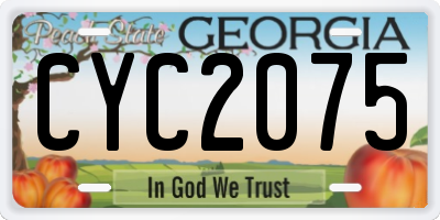 GA license plate CYC2075