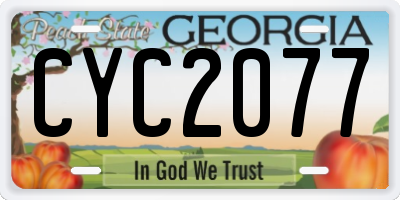 GA license plate CYC2077