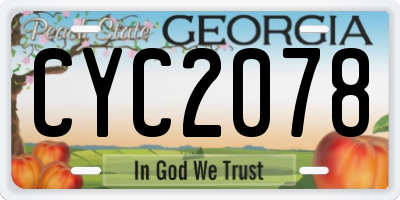 GA license plate CYC2078