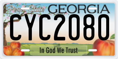 GA license plate CYC2080