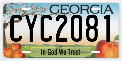 GA license plate CYC2081