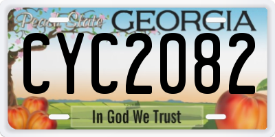 GA license plate CYC2082