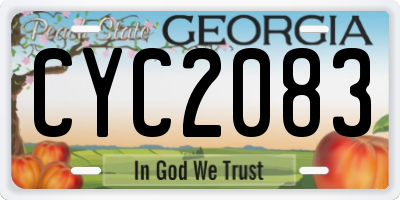 GA license plate CYC2083
