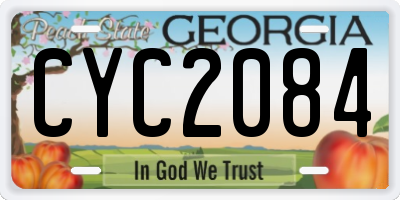 GA license plate CYC2084
