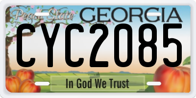 GA license plate CYC2085