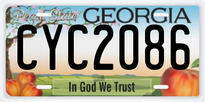 GA license plate CYC2086