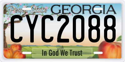 GA license plate CYC2088