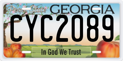 GA license plate CYC2089