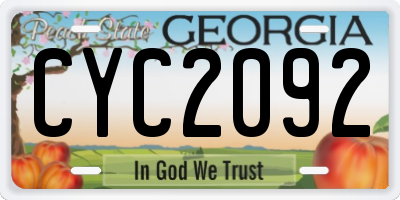 GA license plate CYC2092