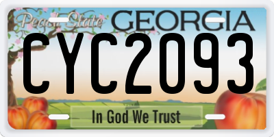 GA license plate CYC2093
