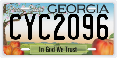 GA license plate CYC2096